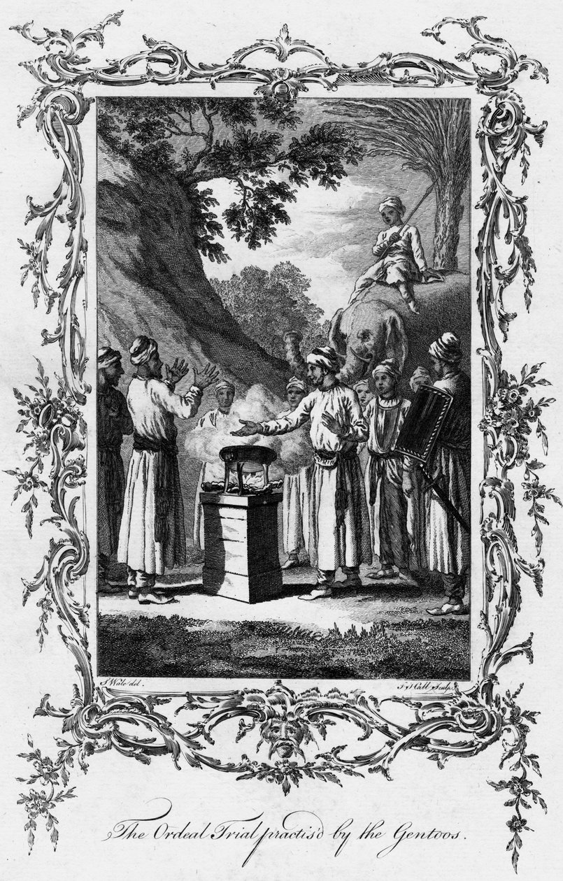 محاكمة المحنة التي يمارسها Gentoos ، c1770 بواسطة غير معروف