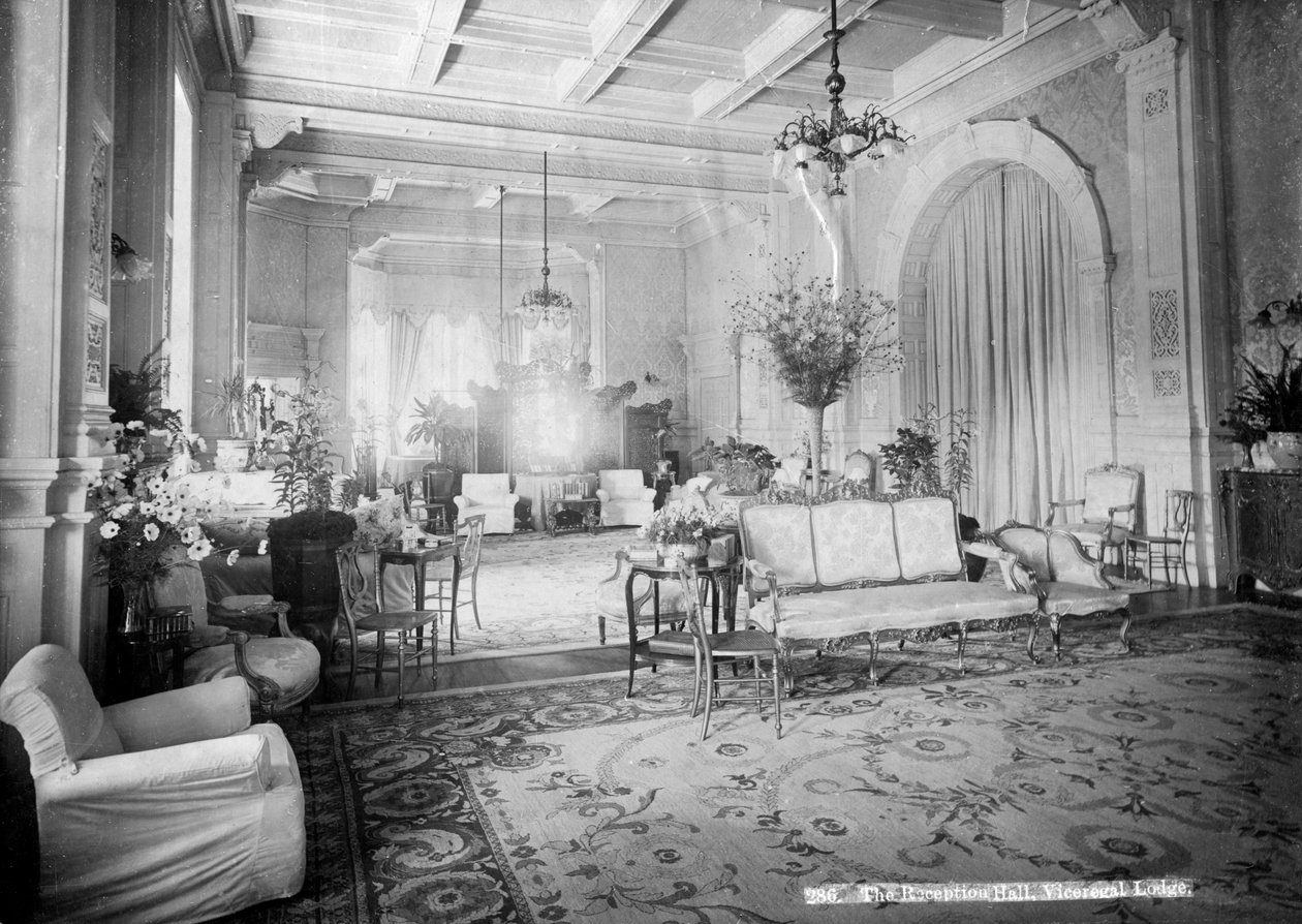 قاعة الاستقبال ، Viceregal Lodge ، الهند ، القرن العشرين بواسطة غير معروف
