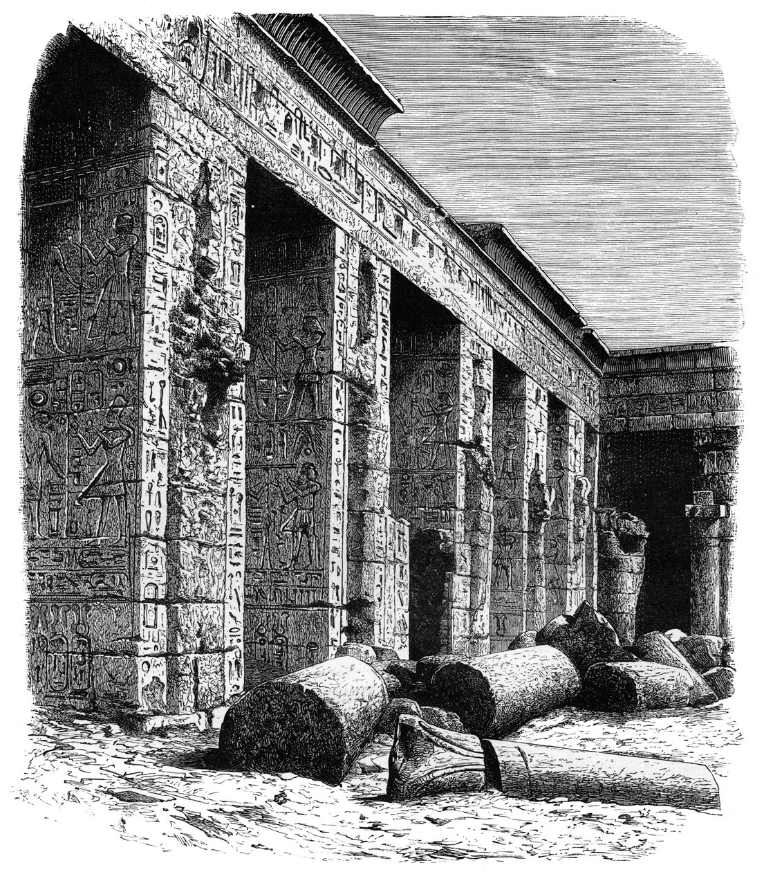 أنقاض قصر رمسيس الثالث ، مدينة هابو ، صعيد مصر ، c1890 بواسطة غير معروف