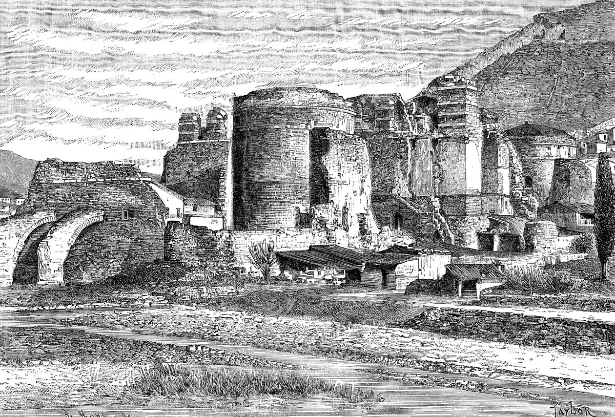 أنقاض البازيليك في برجامون ، تركيا ، 1895 بواسطة غير معروف
