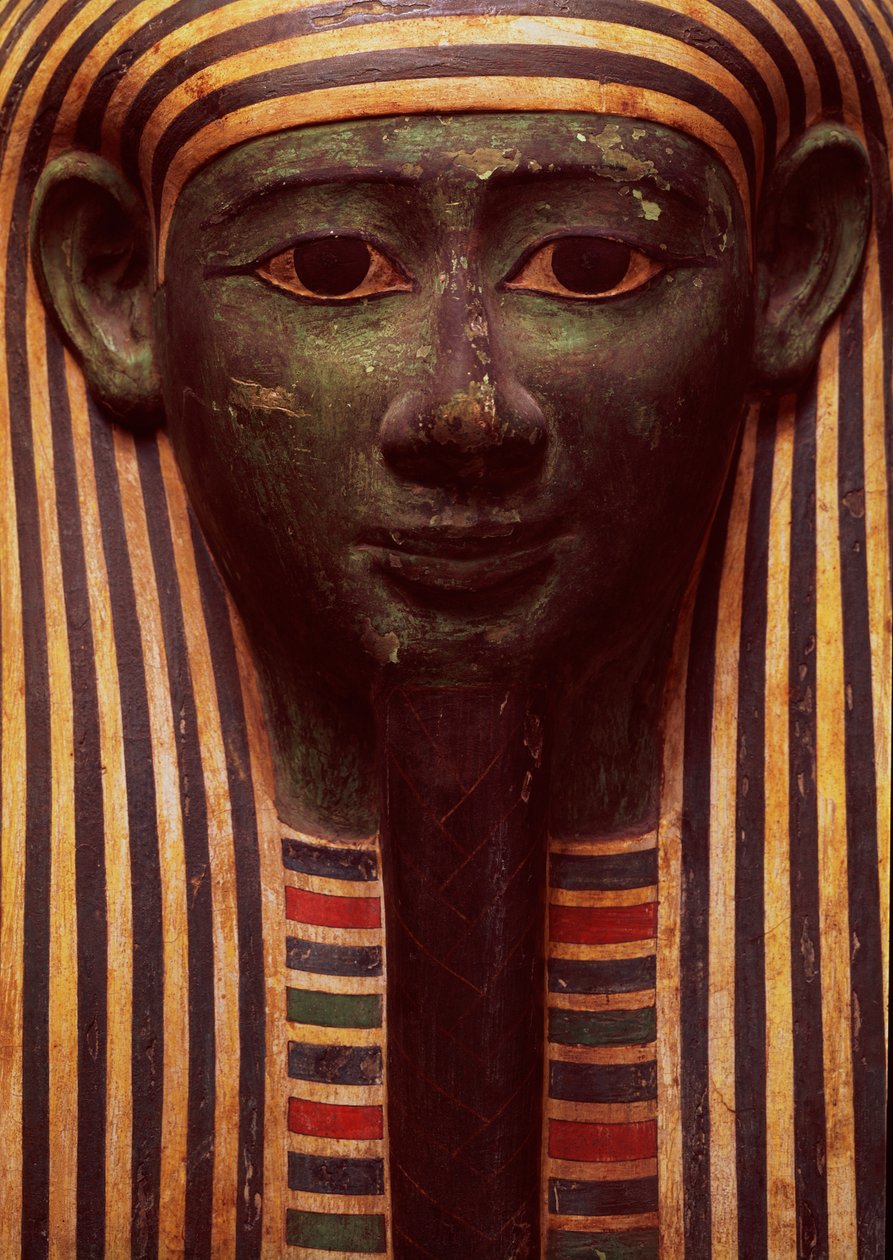 تابوت Psametik (664-610BC) تفاصيل الوجه ، مصري بواسطة غير معروف