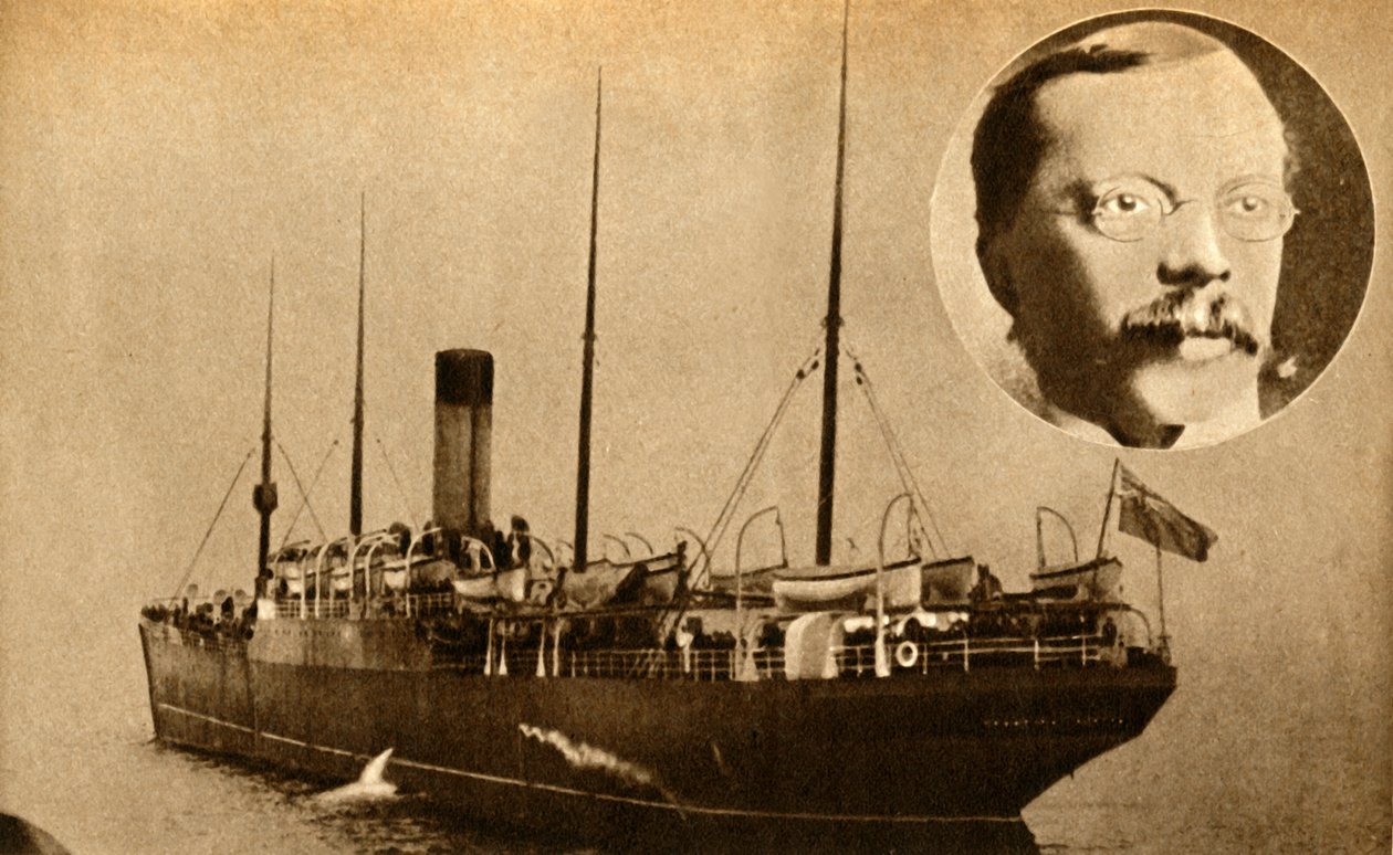السفينة مونتروز - تلغراف لاسلكي يستخدم للقبض على قاتل ، 1910 ، 1933. بواسطة غير معروف