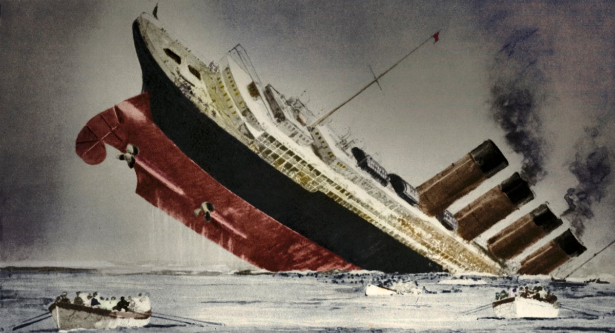 غرق لوسيتانيا ، 7 مايو 1915 بواسطة غير معروف
