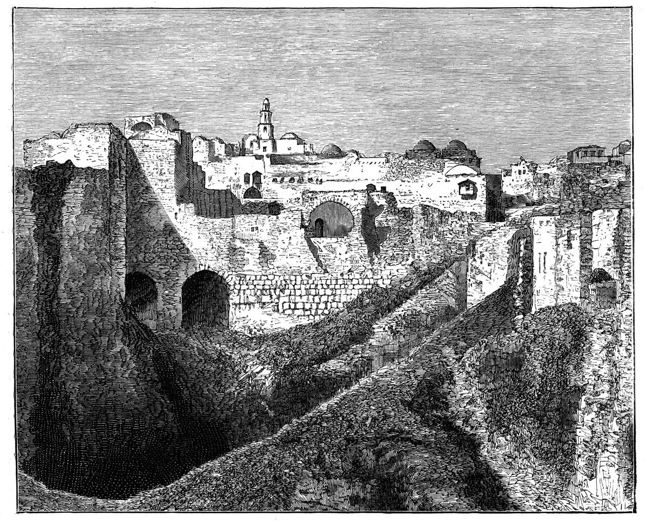 الأسوار الجنوبية للقدس ، c1890 بواسطة غير معروف