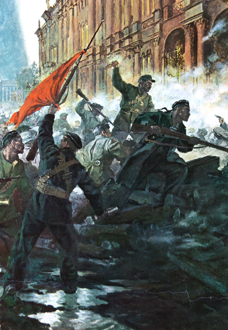 اقتحام قصر الشتاء ، سان بطرسبرج ، الثورة الروسية ، أكتوبر 1917 بواسطة غير معروف