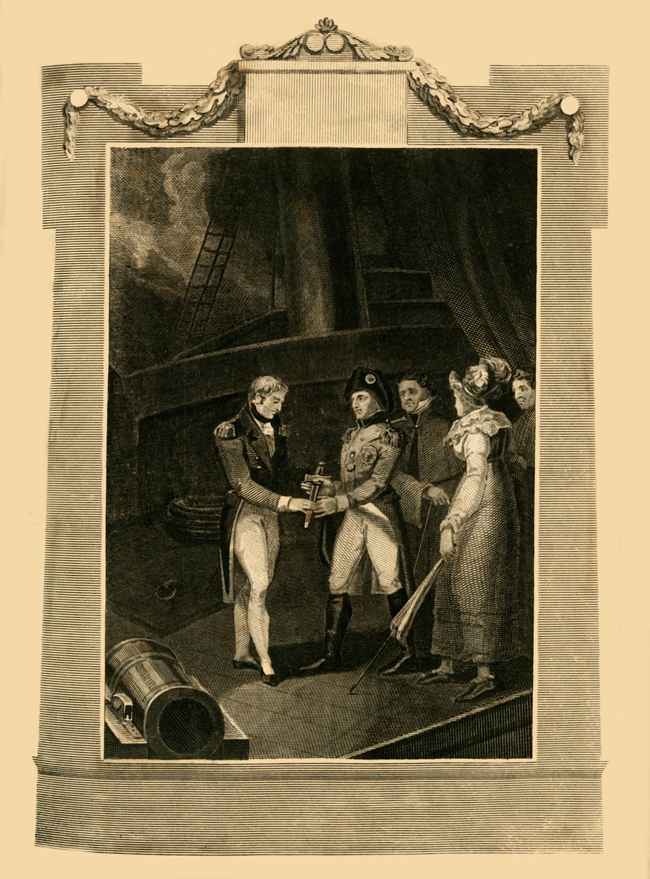 استسلام Buonaparte على متن Bellerophon ، 15 يوليو 1815 ، 1816. بواسطة غير معروف