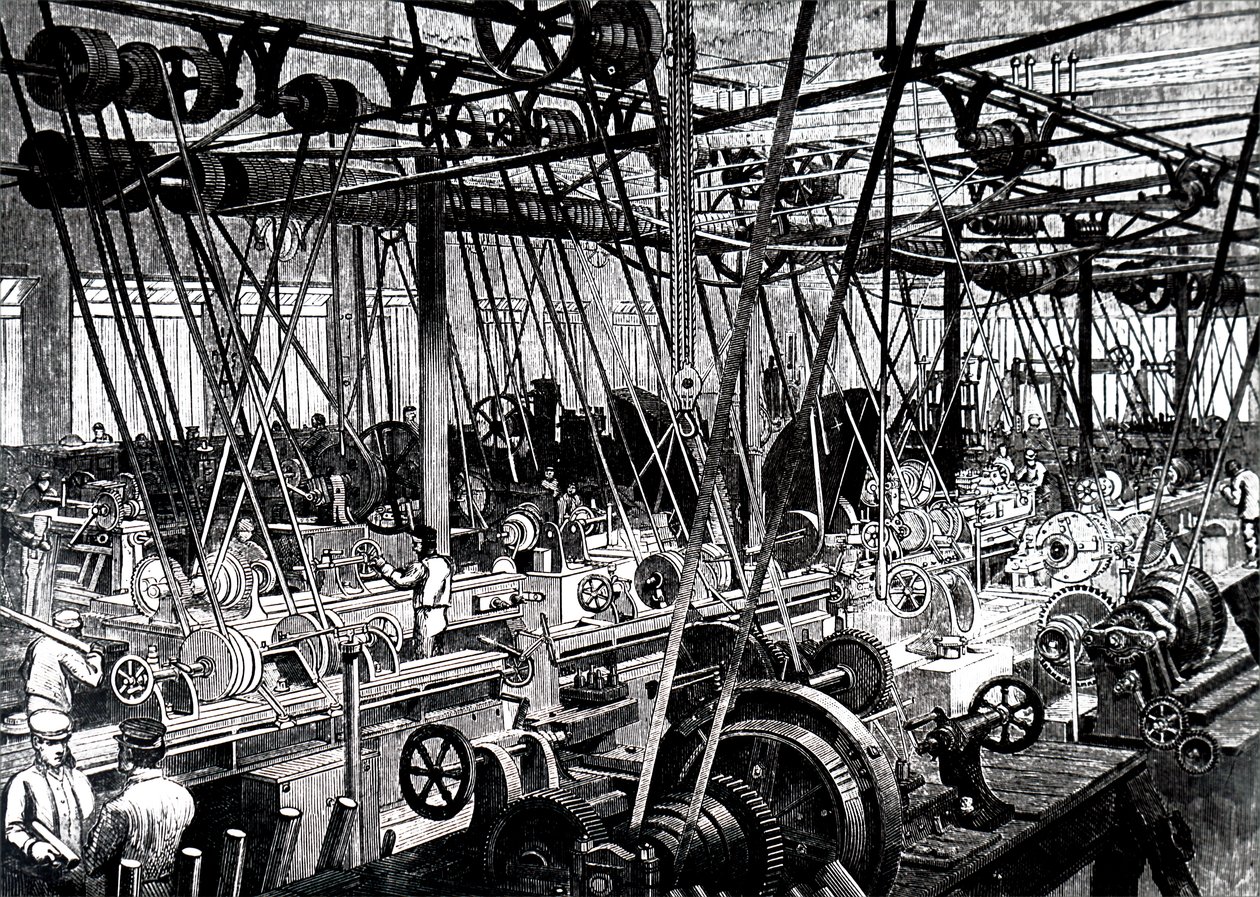 متجر الأدوات والمخرطة التابع لشركة Robert Stephenson and Company. بواسطة غير معروف