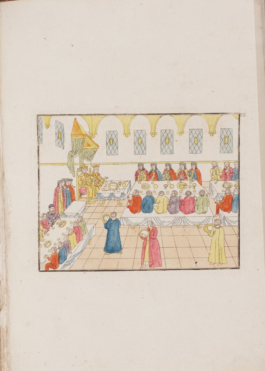 حفل زفاف القيصر ميخائيل فيودوروفيتش وييفدوكيا لوكيانوفنا ، 1810 بواسطة غير معروف