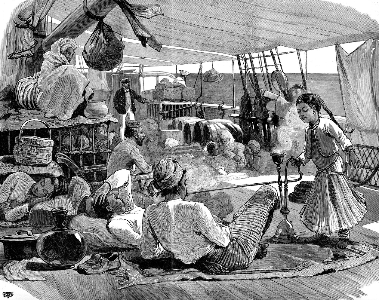 الدرجة الثالثة على متن كيلوا ، برينديزي إلى بورما ، 1886 بواسطة غير معروف