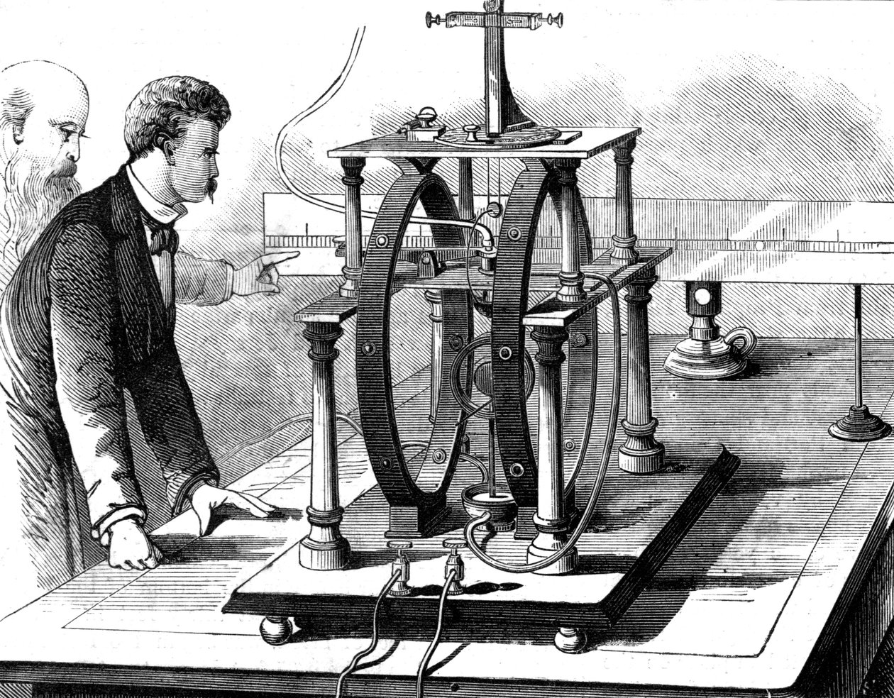 قام توماس إديسون بتحسين شكل المقياس الكهربائي JW Trowbridges ، 1879 بواسطة غير معروف