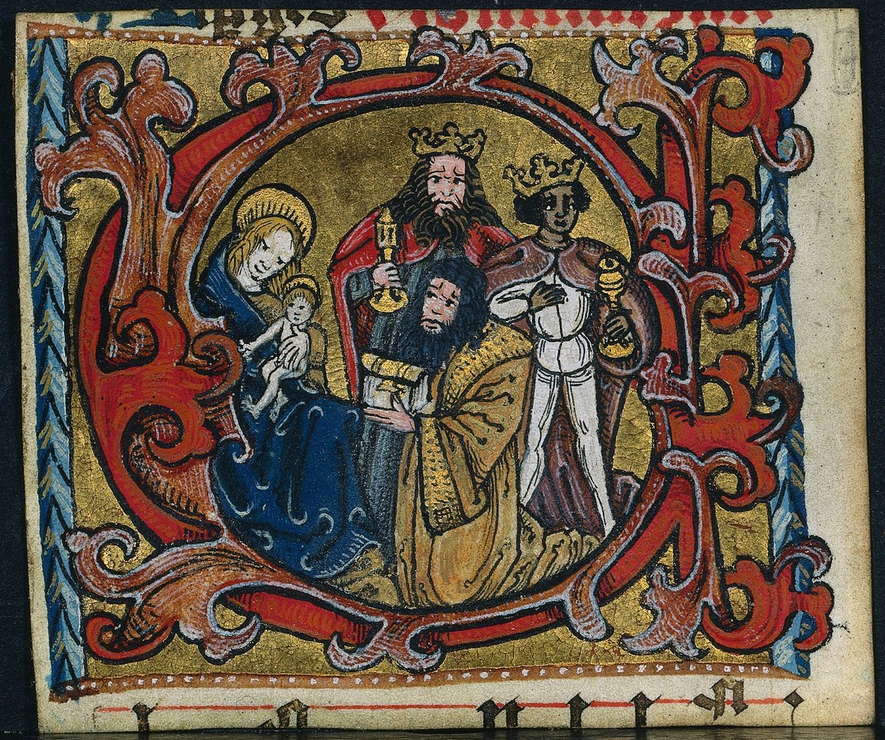 ثلاثة قصاصات من قداس: الأولي C مع عشق المجوس ، ج. 1470-1500. بواسطة غير معروف