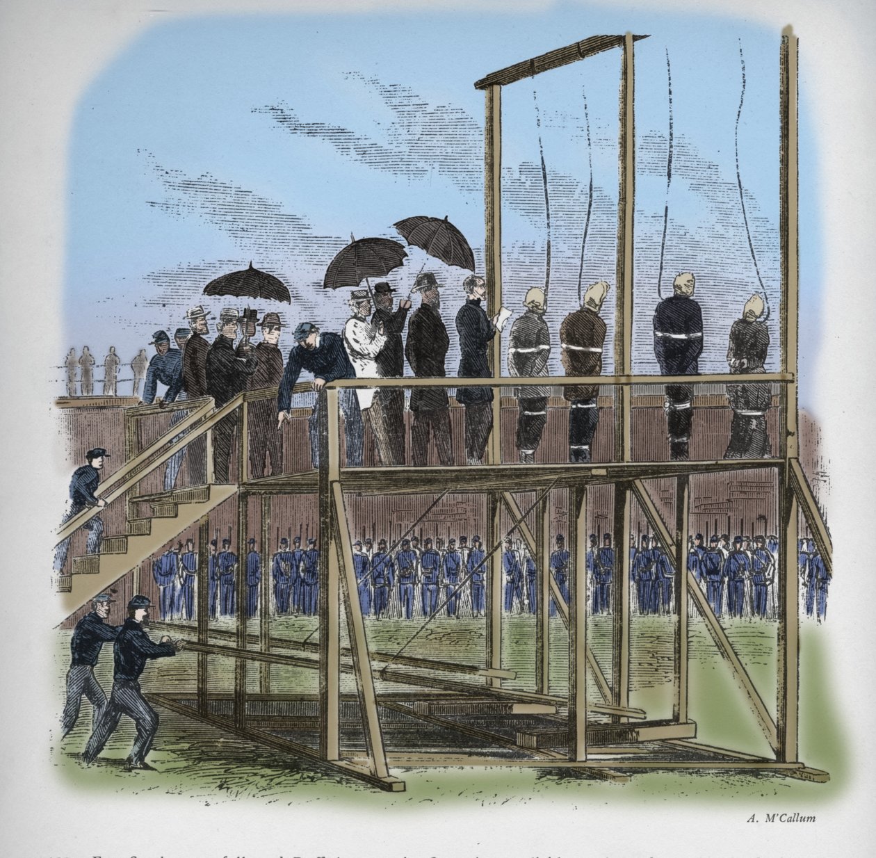 شنق ثلاثة رجال وامرأة شنقوا لاغتيال لينكولن ، c1865 ، 1938 بواسطة غير معروف