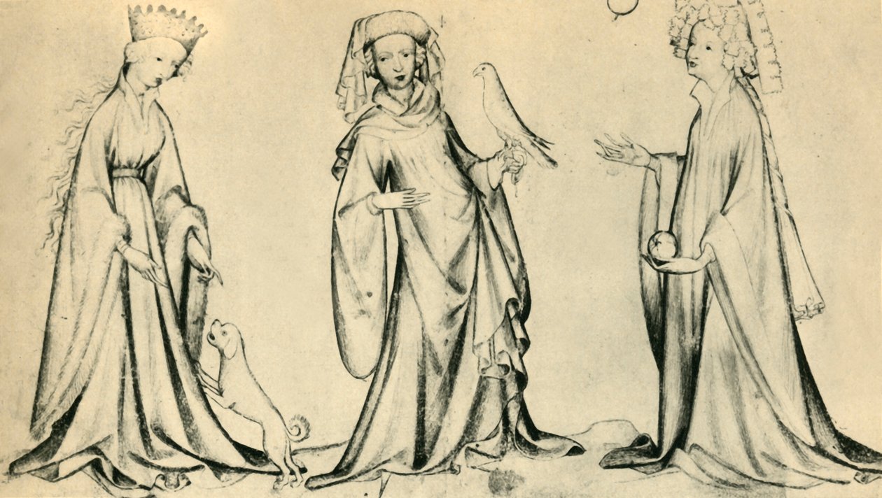 ثلاث شابات ، c1400 ، 1943. بواسطة غير معروف