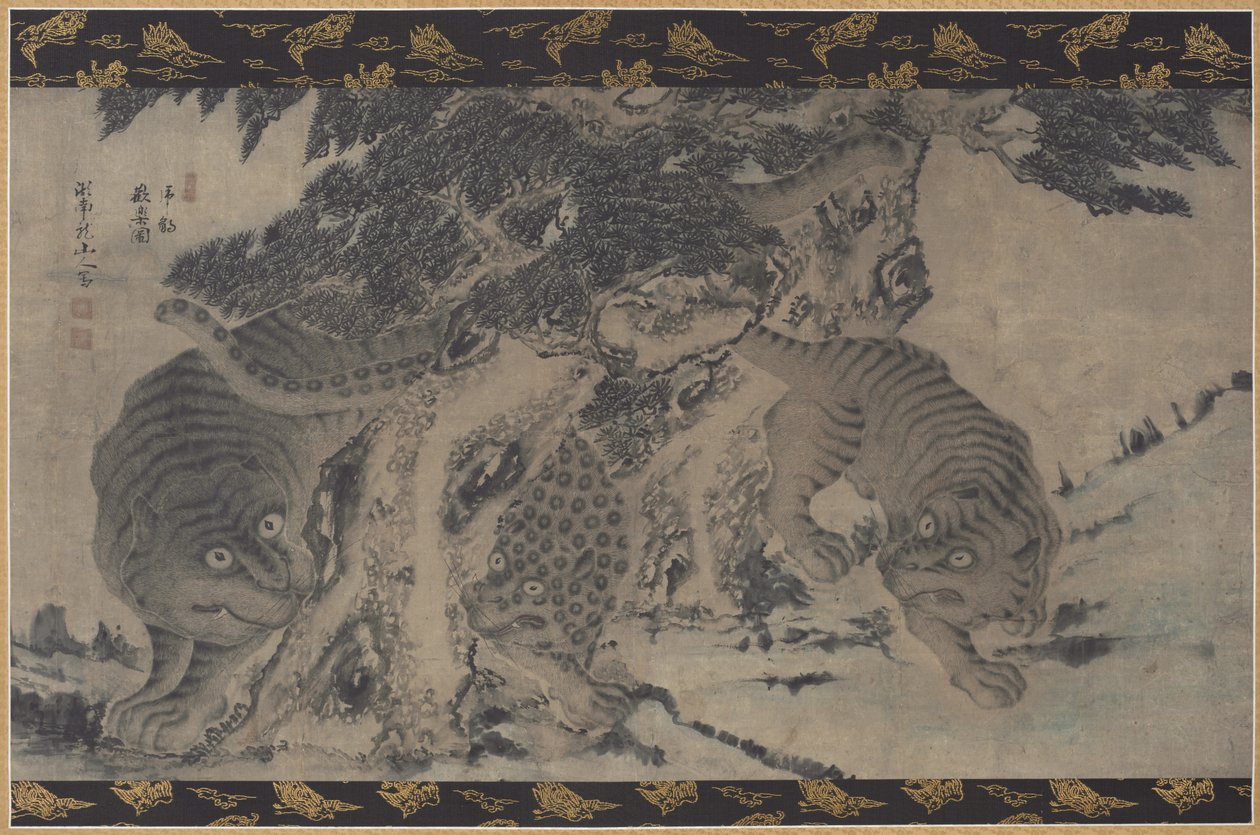 النمور والفهد مرح ، 1700s. بواسطة غير معروف