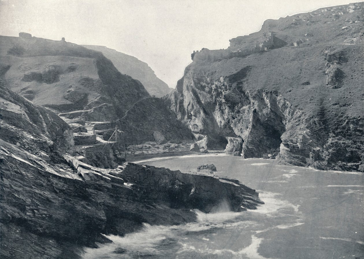 Tintagel - تظهر قلعة الملك آرثر ، 1895 بواسطة غير معروف