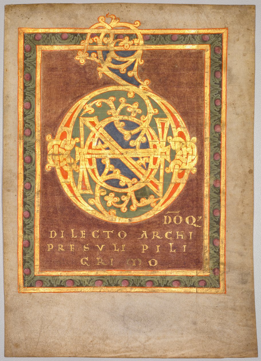 صفحة عنوان الدير برنوس توناريوس: D الأولي [omino] ، c.1030. بواسطة غير معروف
