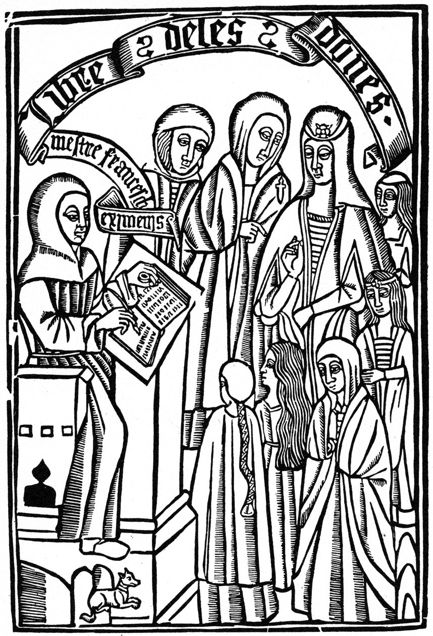 صفحة العنوان إلى Libre de les Dones of Cardinal Ximenes ، برشلونة ، 1495 ، 1964. بواسطة غير معروف