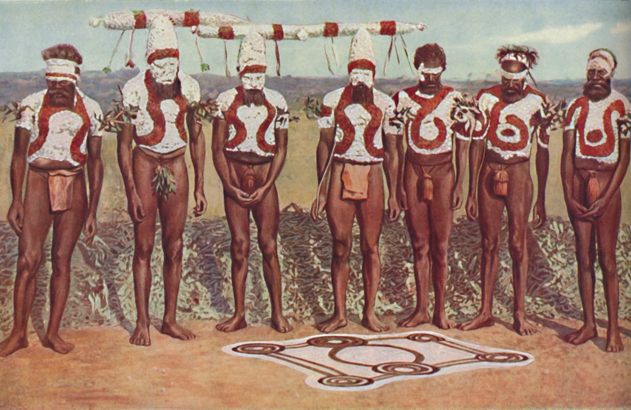 طقوس طوطمي بين السود الاسترالي ، c1935 بواسطة غير معروف