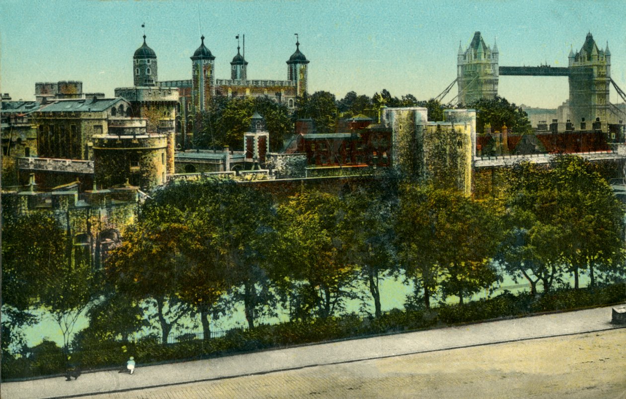 جسر البرج وبرج لندن ، c1910. بواسطة غير معروف