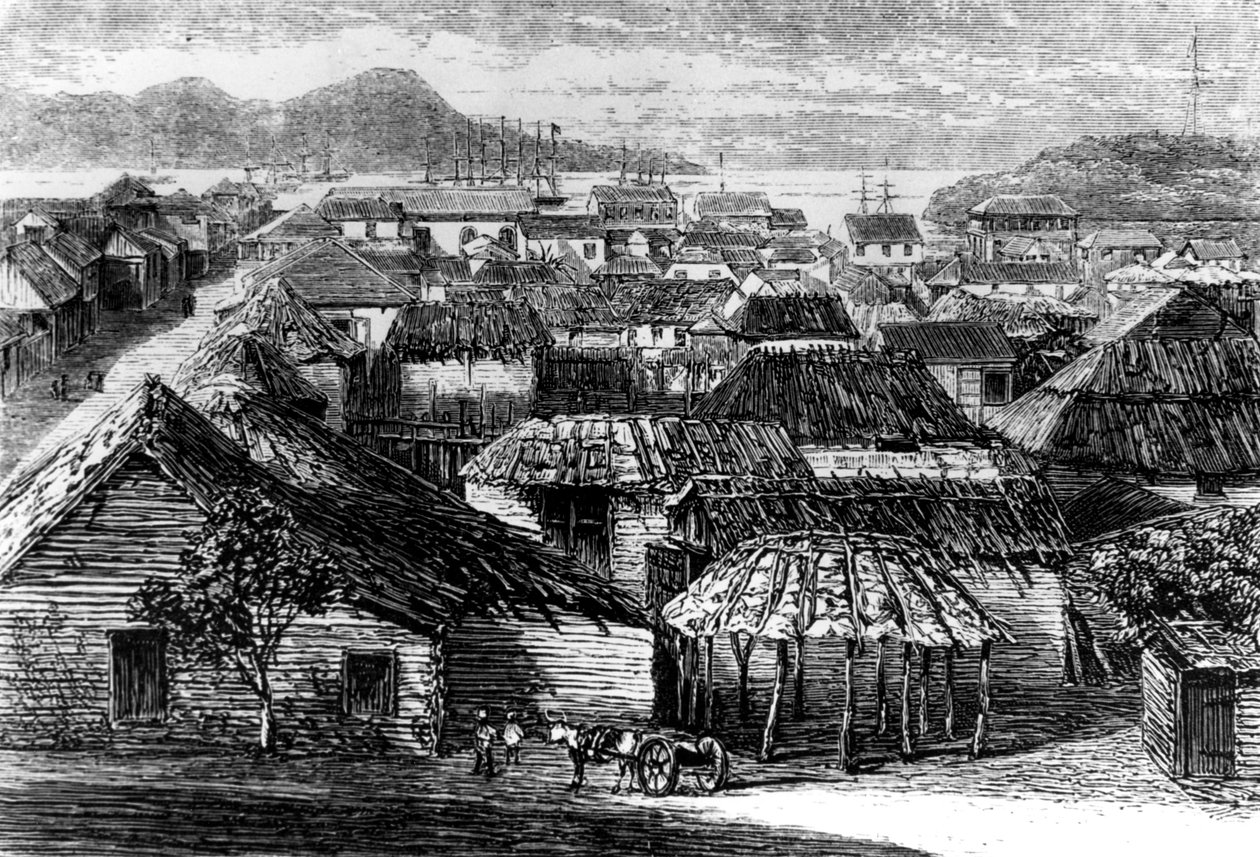 مدينة وخليج بويرتو بلاتا ، سانتو دومينغو ، 1873 بواسطة غير معروف