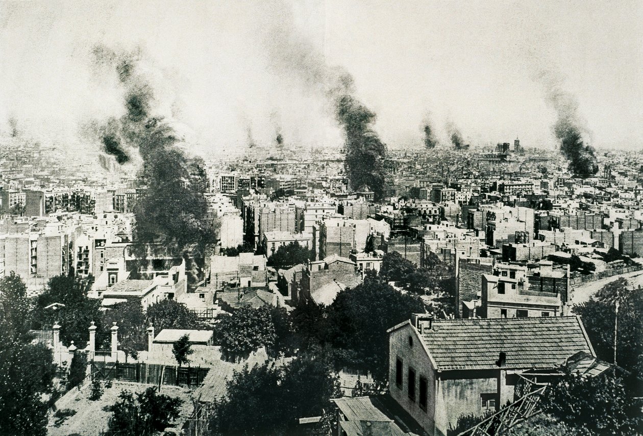 الأسبوع المأساوي 1909 ، حريق الأديرة. صورة منشورة في مجلة "La Actualidad". برشلونة، إسبانيا بواسطة غير معروف