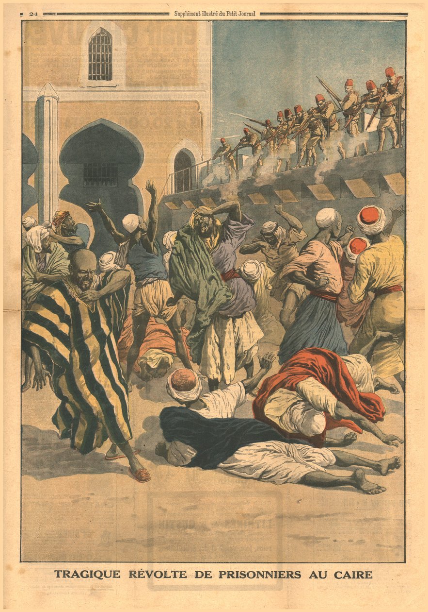 التمرد المأساوي للسجناء في القاهرة ، 1914. بواسطة غير معروف