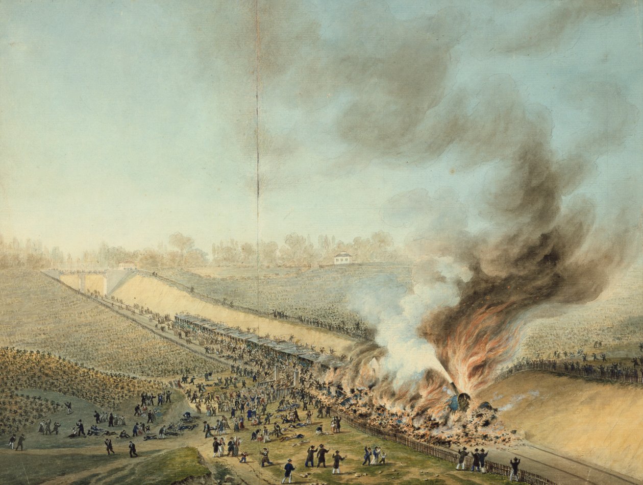 قطار تحطم في Bellevue في 1842 القرن التاسع عشر بواسطة غير معروف