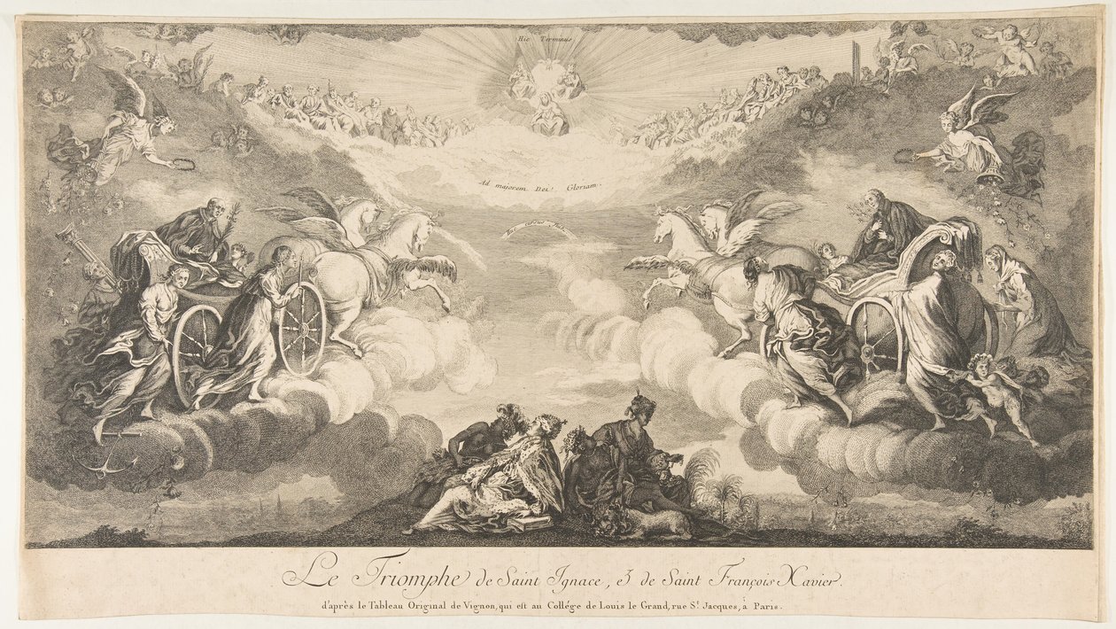 انتصار القديس اغناطيوس والقديس فرنسيس كزافييه Le Triomphe de Saint Ignace et ... ، القرن السابع عشر. بواسطة غير معروف