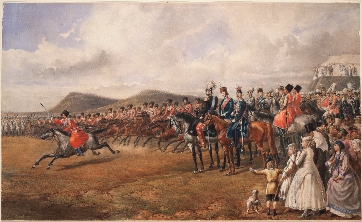 القيصر ألكسندر الثاني يراجع القوات ، 1867 بواسطة غير معروف