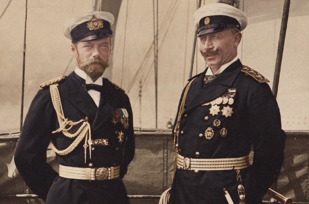 القيصر نيكولاس الثاني والقيصر فيلهلم الثاني في بيوركو ، 1905. بواسطة غير معروف