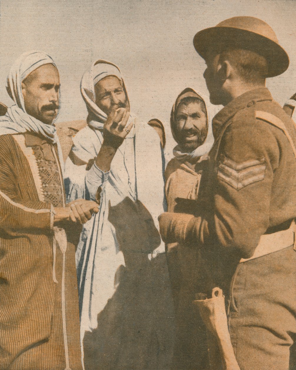 عرب تونسيون يرحبون برقيب بريطاني في شاواش 1943 بواسطة غير معروف