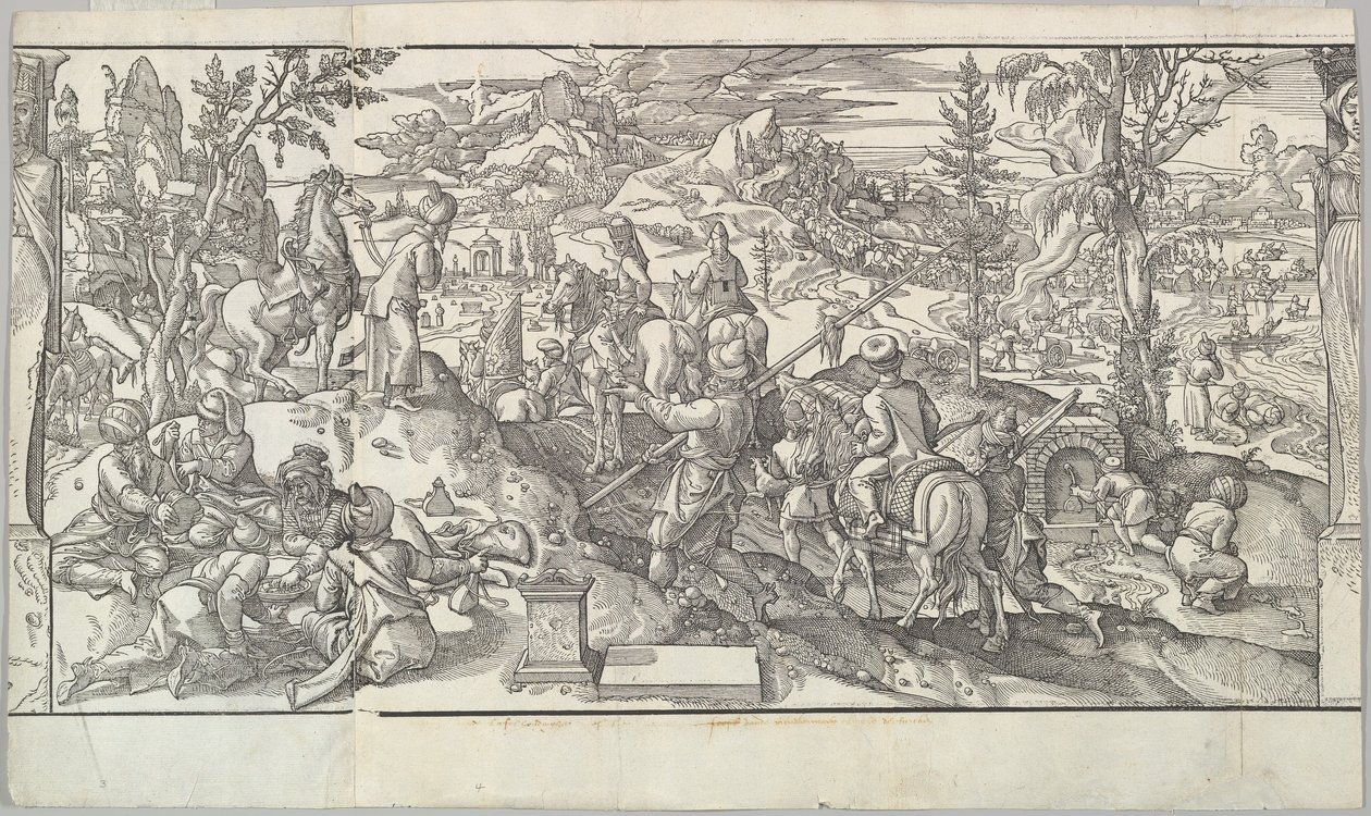 جنود أتراك في راحة من إفريز Ces Moeurs et fachons de faire de Turcz Customs ...، 1553. بواسطة غير معروف