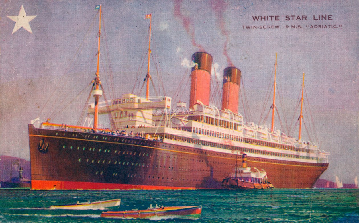 التوأم برغي RMS الأدرياتيكي لخط النجم الأبيض ، c1907 بواسطة غير معروف
