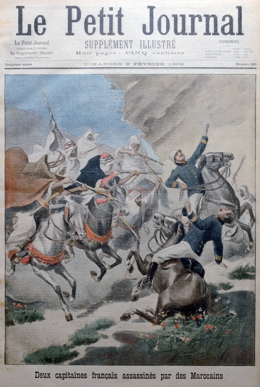 اعتدى قبطان للجيش الفرنسي على يد المغاربة ، المغرب ، 1902 بواسطة غير معروف
