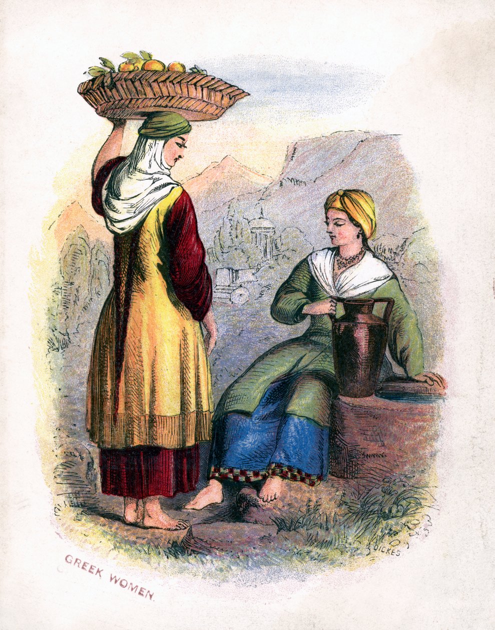 امرأتان يونانيتان ، c1809 بواسطة غير معروف