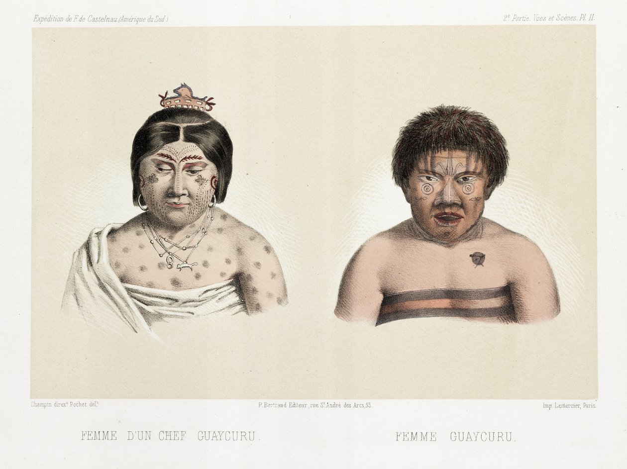 امرأتان من Guaycuru ، أمريكا الجنوبية ، 1843-1847 بواسطة غير معروف