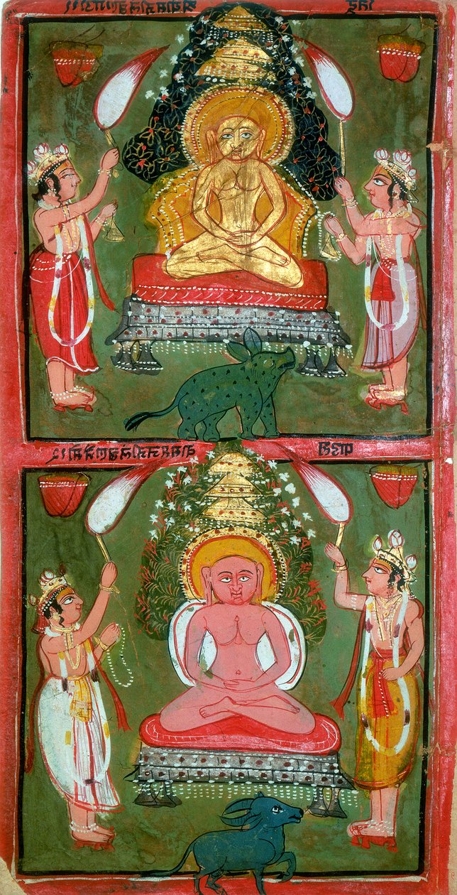 اثنان من Jain Tirthankaras أو jina ford -akers ومحبوه ، منطقة Bundi ، الهند ، c1720 بواسطة غير معروف