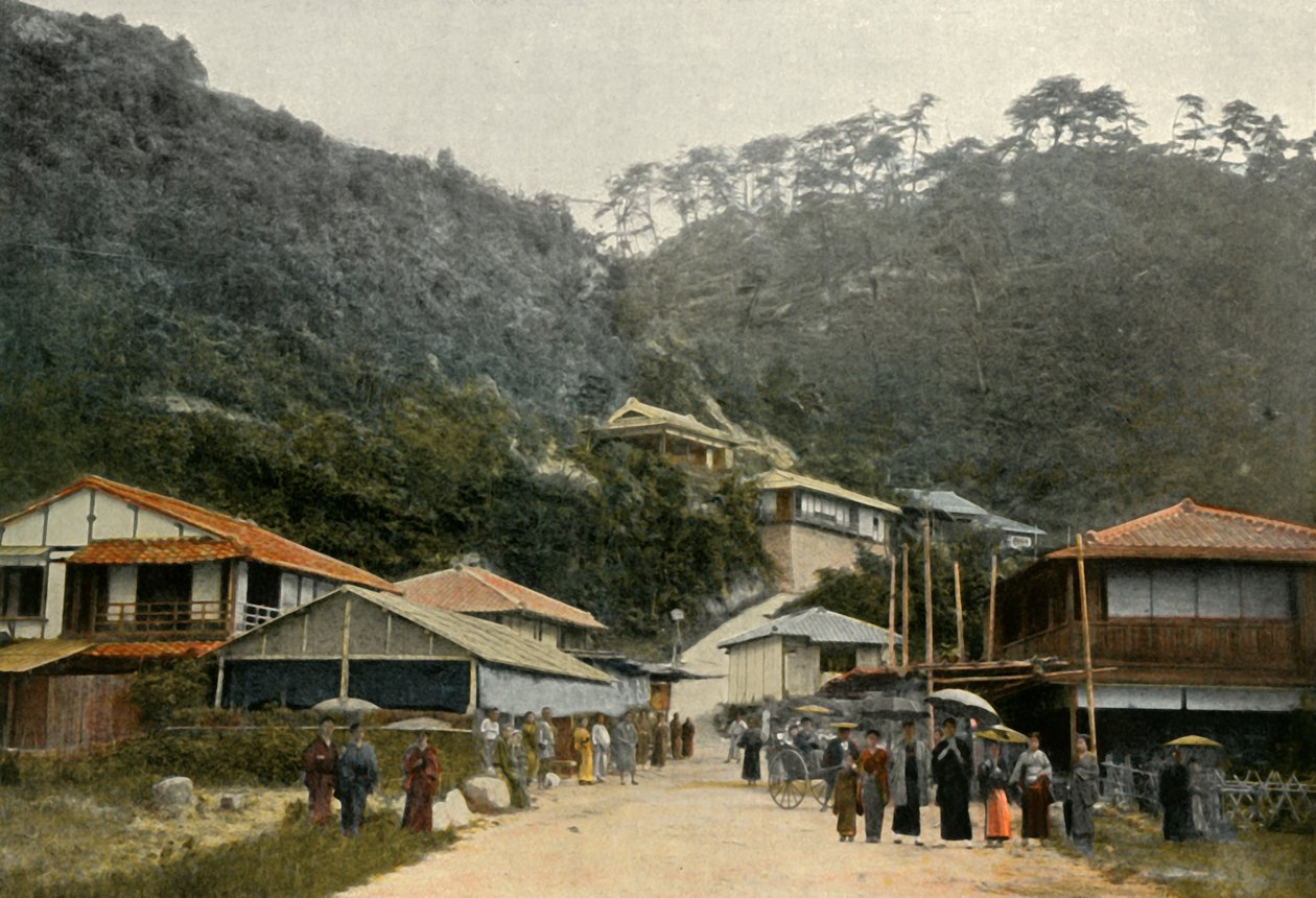 Une Rue A Nunobiki ، Pres De Kobe ، A Road in Nunobiki ، near Kobe ، 1900. بواسطة غير معروف