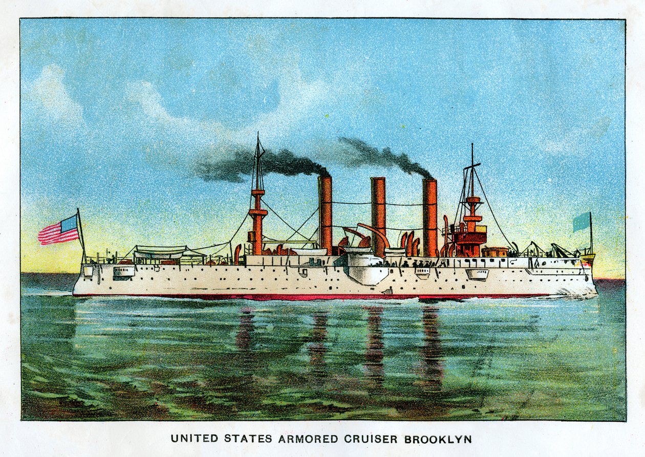 الولايات المتحدة Armored Cruiser Brooklyn، c1890s بواسطة غير معروف