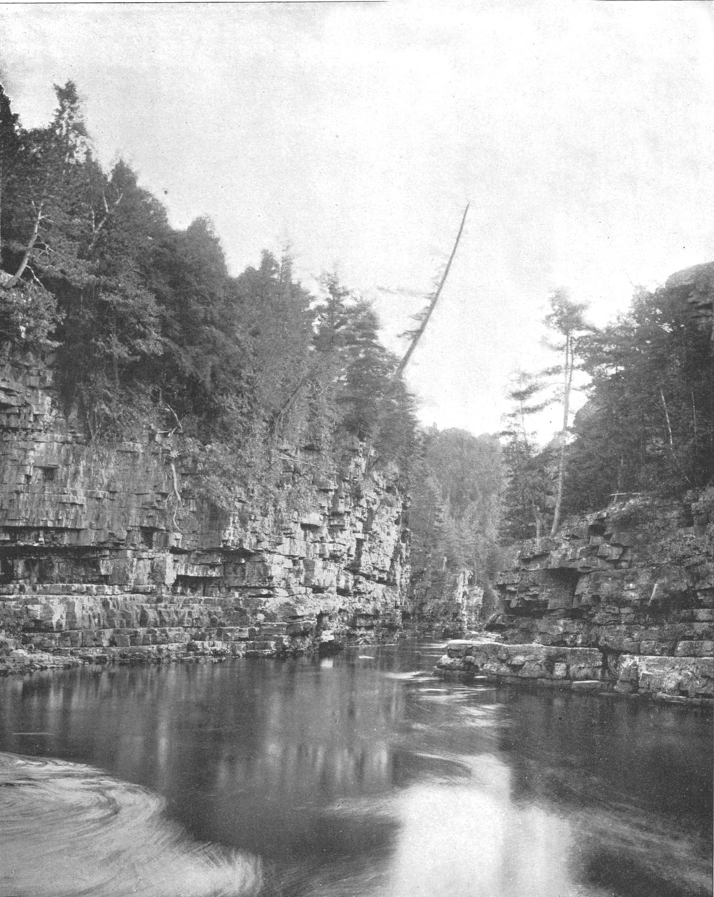 الطرف العلوي من Ausable Chasm ، Adirondacks ، ولاية نيويورك ، الولايات المتحدة الأمريكية ، c1900. بواسطة غير معروف