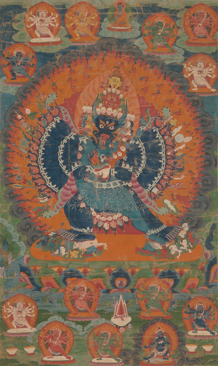 Vajrabhairava مع قرينته Vajravetali ، القرن الثامن عشر. بواسطة غير معروف