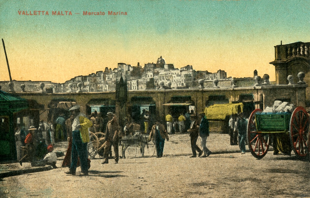 فاليتا مالطا - السوق البحرية ، c1918-c1939. بواسطة غير معروف