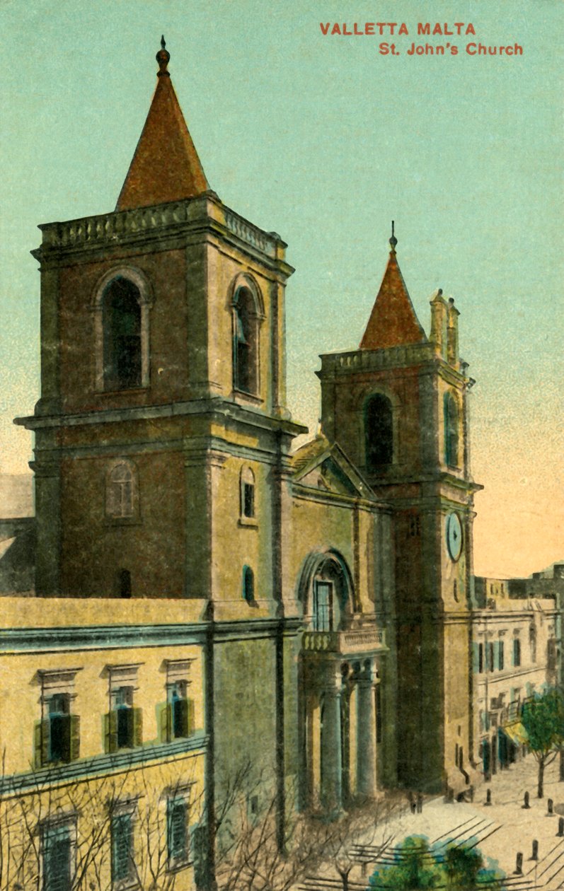 فاليتا مالطا - كنيسة سانت جونز ، c1918-c1939. بواسطة غير معروف