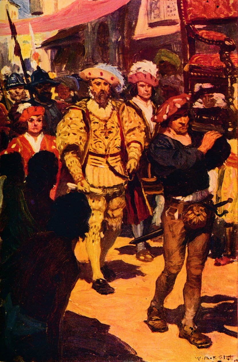 زيارة فاسكو دا جاما ملك كاليكوت ، 1498 ج 1912 بواسطة غير معروف