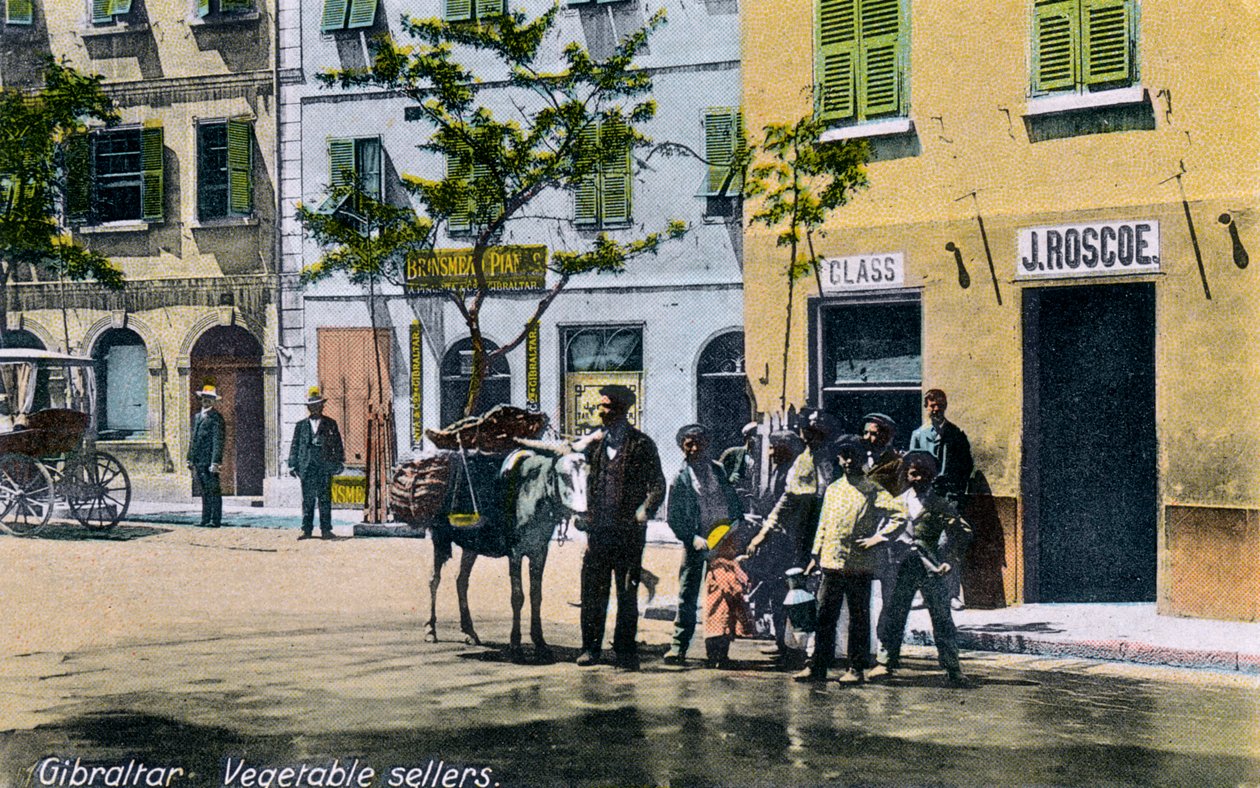 باعة الخضار ، جبل طارق ، 1945 بواسطة غير معروف