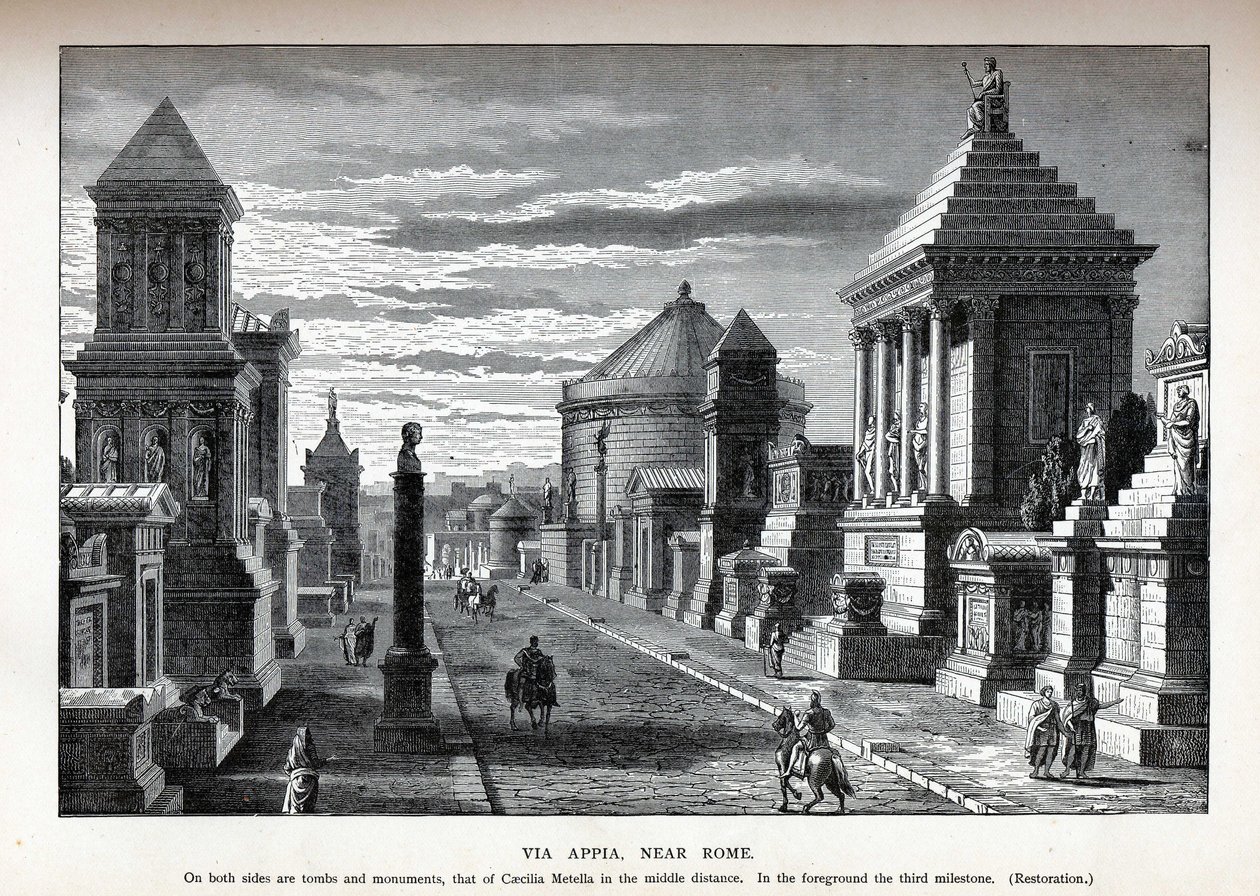 عبر Appia Near Rome Reconstruction، 1882 بواسطة غير معروف