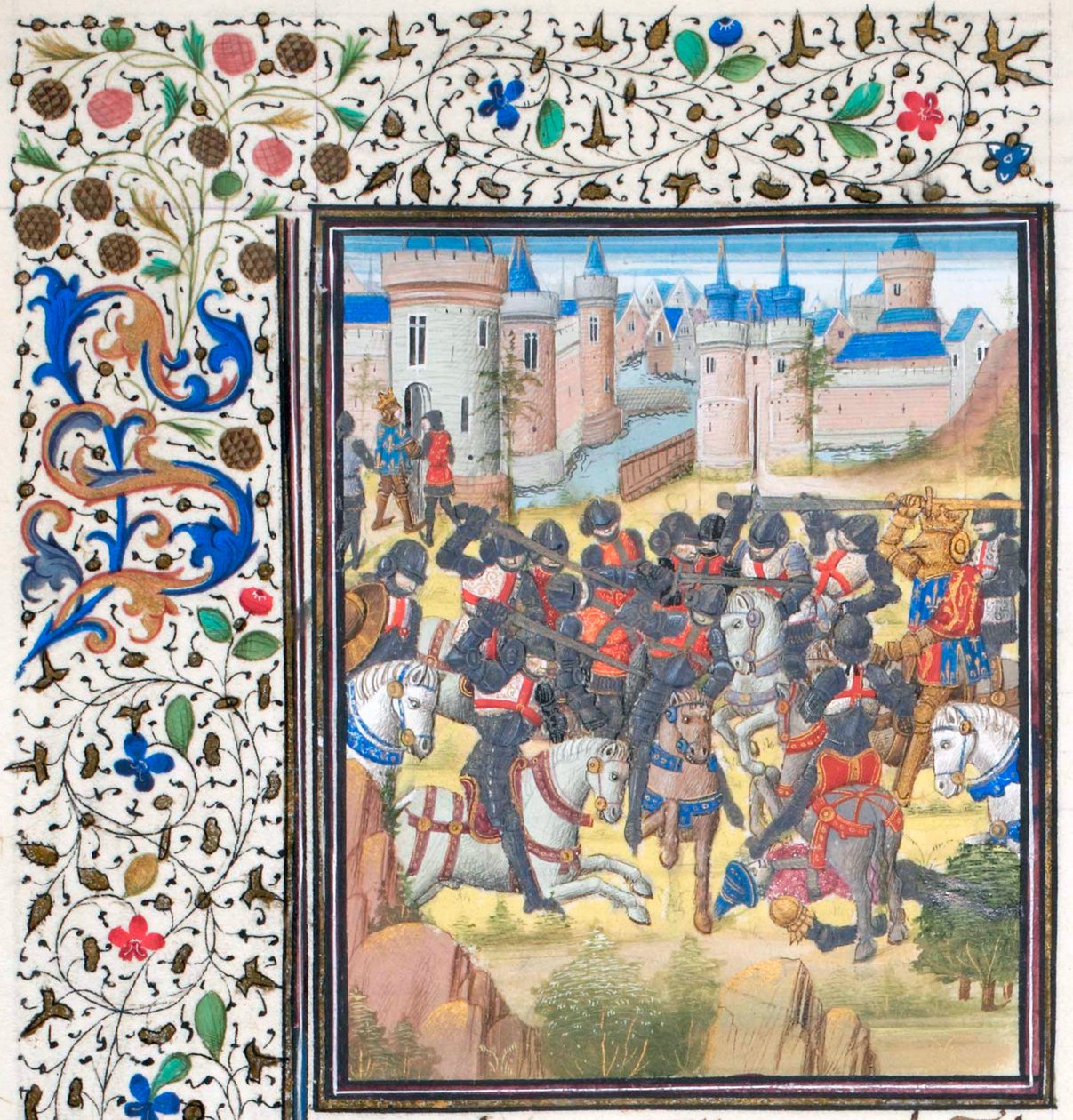 انتصار ريتشارد قلب الأسد على فيليب أغسطس عام 1198. صورة مصغرة من الهستوريا بواسطة ويليام من صور ، 1460 بواسطة غير معروف