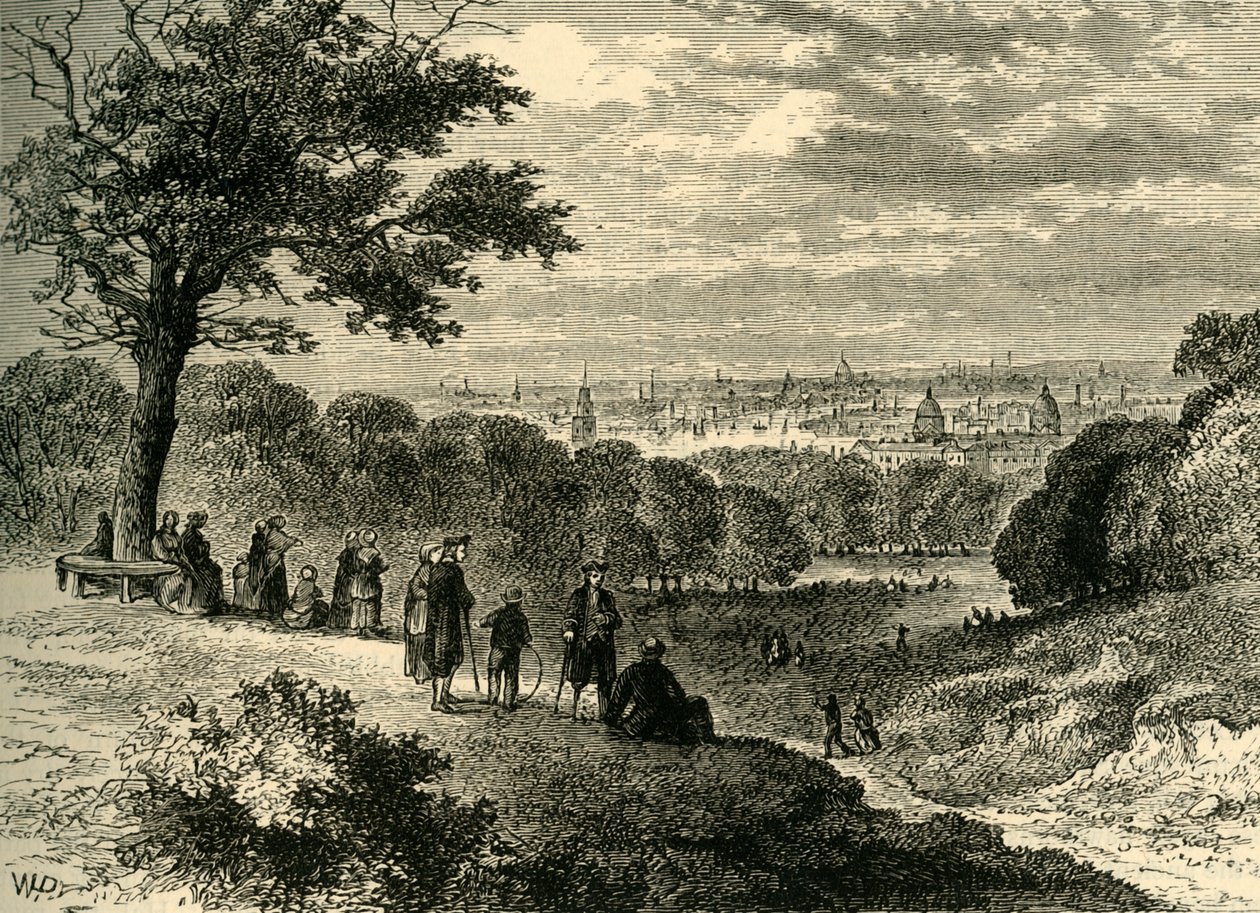منظر من وان تري هيل ، غرينيتش بارك ، عام 1846 ، c1878. بواسطة غير معروف