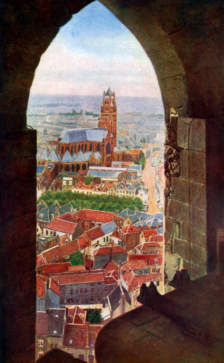 منظر من برج الجرس في بروج ، بلجيكا ، c1924 بواسطة غير معروف