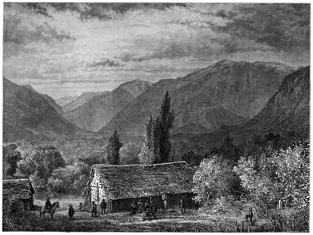منظر في وادي كورديليرا ، تشيلي ، 1877 بواسطة غير معروف